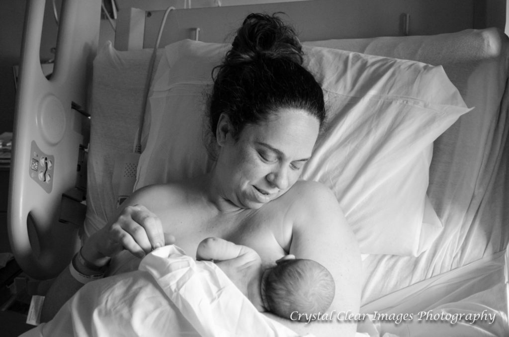 Black and White mom and baby in Hospital