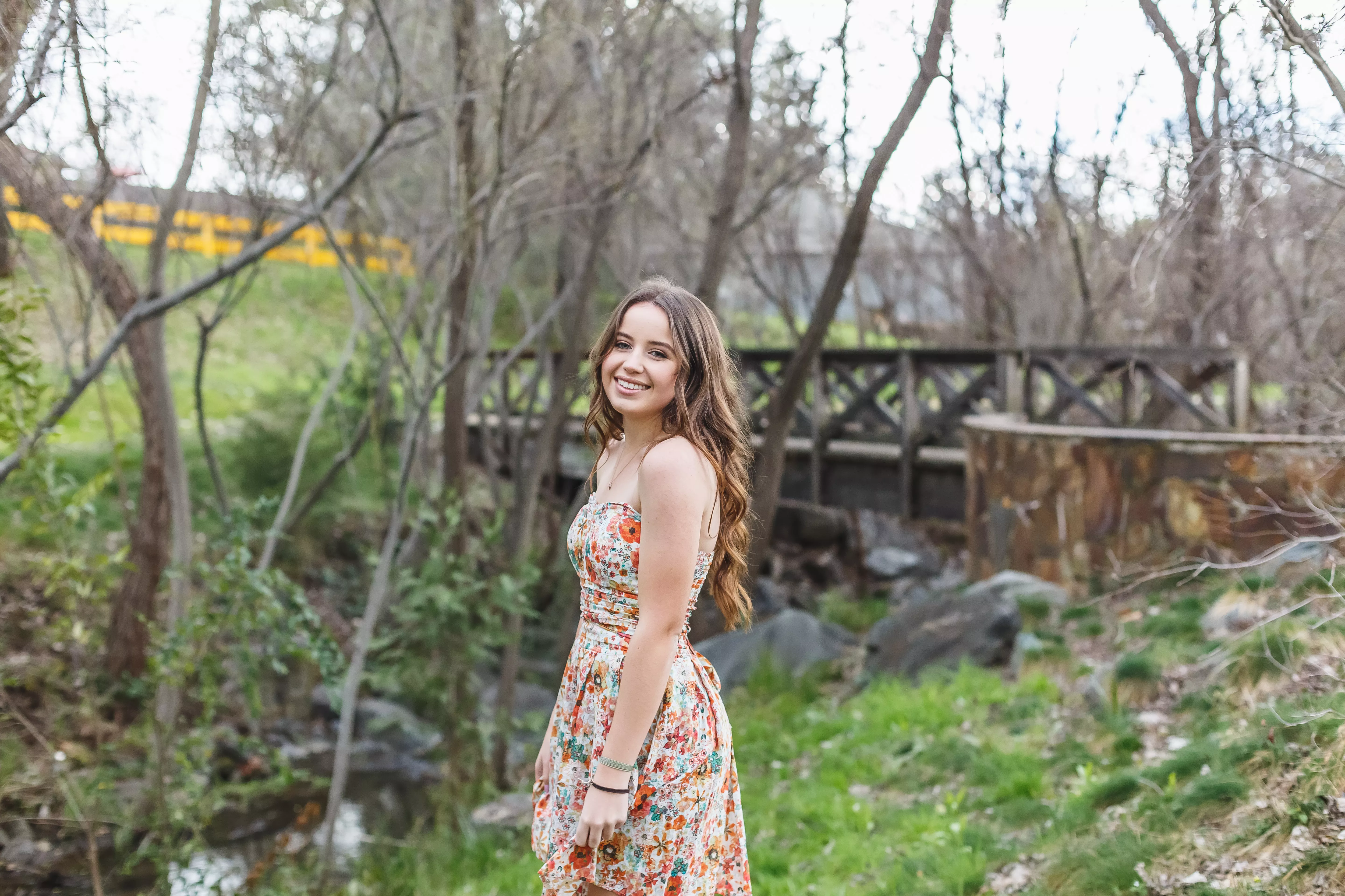 High School girl at park